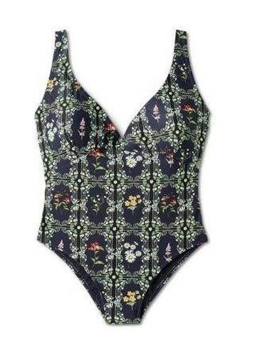 Agua Bendita x Target Women's Dainty Floral Tile Print Cheeky One Piece Swimsuit