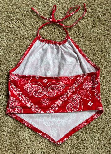 Forever 21 Red Bandana Halter Top