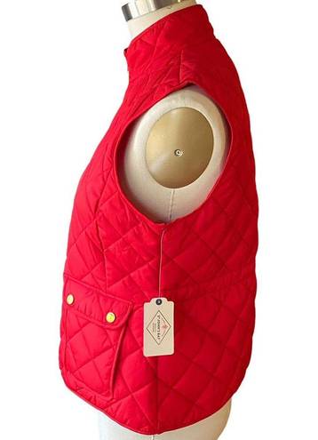 St. John’s Bay NWT ~ ST JOHNS BAY Cabaret Red Quilted Pockets Sleeveless Vest ~ Women's MEDIUM