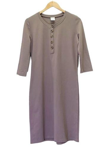 Krass&co Lou Lou &  Everyday Midi Dress Size Medium in Mocha Taupe Maternity Nursing