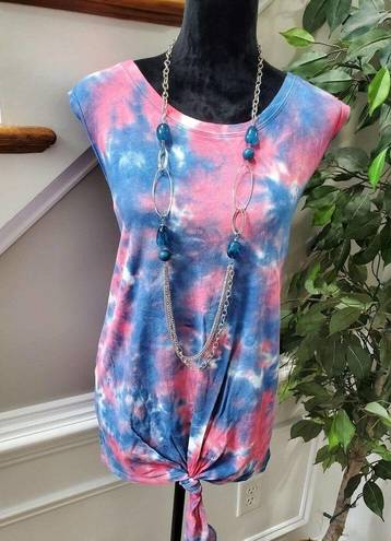 True Craft  Women's Multicolor Cotton Round Neck Sleeveless Casual Blouse Size 2X