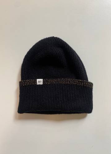 BP Nordstrom Womens Beanie Hat Ribbed Black