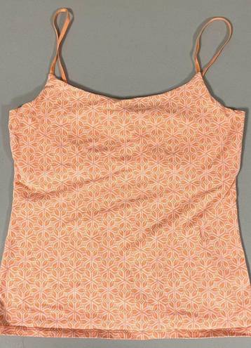 Gap Orange Pastel Flower Floral Mandala Graphic Shelf-Bra Cami Camisole Tank Top Tee Shirt Size M 🧡🤍