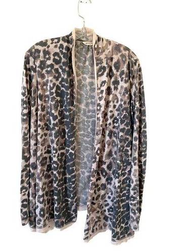 Rebecca Taylor  Open Front Lightweight Cardigan Sweater Tan Black Size Medium