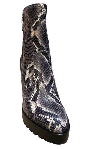 ALLSAINTS Ana Snake Emobossed Lug Womens Boot Size EU38 US 7 NEW