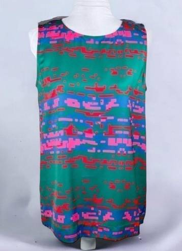  + CO by Coco Rocha Cornelia Top Green Pink Red Sleeveless Top Size 6