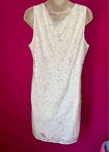 Tiana B  WHITE FLORAL LACE OVERLAY LINED DRESS WOMENS SIZE XL NWT