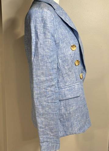 Magaschoni  NWT 100% Linen baby blue double breasted blazer - XS ($228 retail)