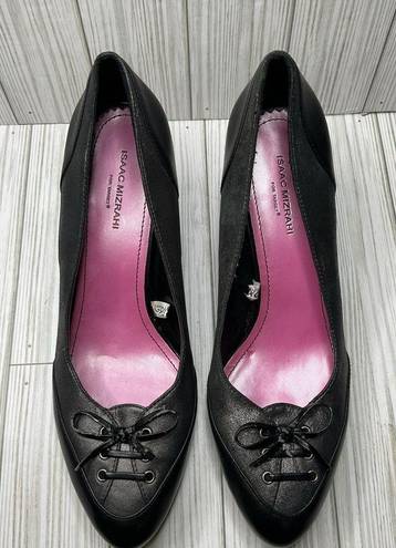 Isaac Mizrahi 854- for Target Black Grey Pink Ribbon Bow Ties Heels Gray Shoes