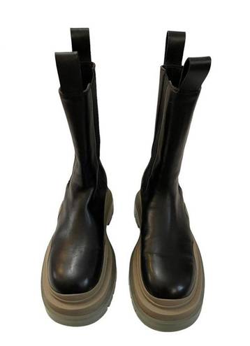 Bottega Veneta  Tire Chelsea Black Translucent Sole Boots