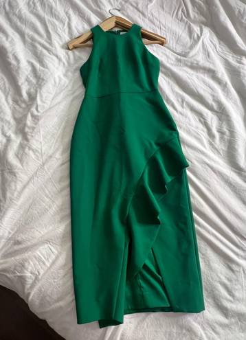 Cinq à Sept Cinq a sept emerald green piper ruffle high neck midi dress 2