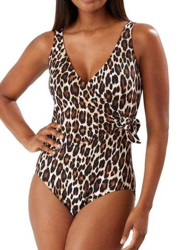 Tommy Bahama  Tummy Control Swimsuit Tropi Cat Wrap One Piece Size 4 NWT