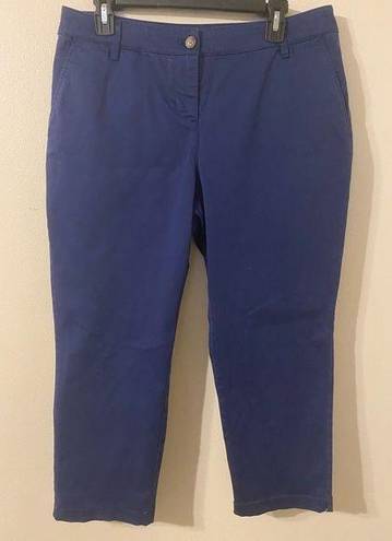 Tommy Bahama Womens  Navy Blue 100% Cotton Chino Capri Ankle Pants Size 10