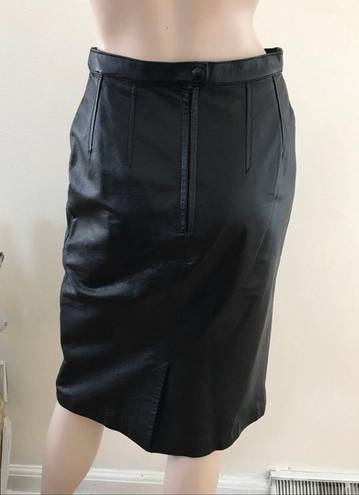 Vintage 90s High Waist Leather Skirt S/M Black