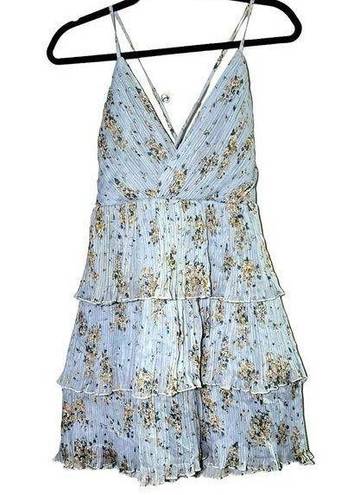 Lena Baby Blue Floral Tiered Dress