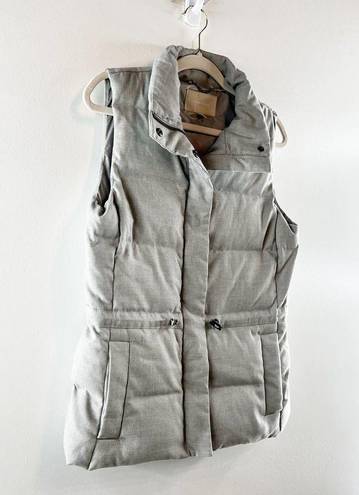 Banana Republic  Down Fill Sleeveless Mock Neck Puffer Vest Jacket Gray Small