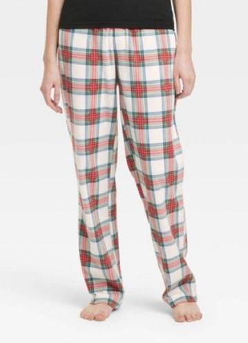 Lounge Wondershop Pajama Pant XL Womens Fleece Plaid Sleep  Red White Plaid NWT