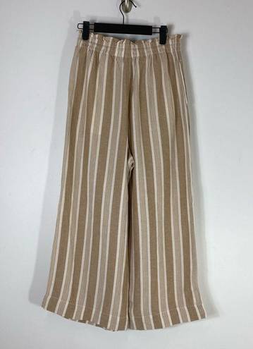 Madewell  Smocked Huston Pull-On Crop Pants in Stripe Size S