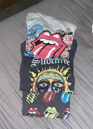 The Rolling Stones Three Rock Band Tee Shirts 
