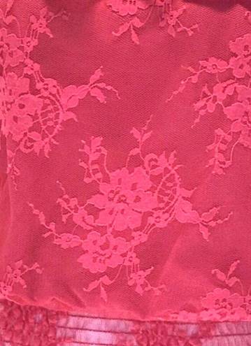 Arden B . Sleeveless Hot Pink Lace Blouson Top