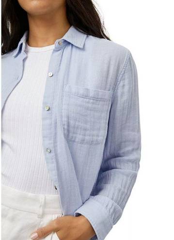 Rails  Ellis Gauze Button-Up Shirt Top X-Large blue Long Sleeve $169