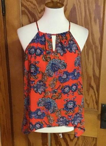 Collective Concepts Boho Bright Floral Halter Style Top