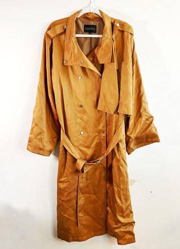 Eloquii  Trench Coat Camel Tab Snap Button Front Knee Length Belted Sz 18/20 NWT