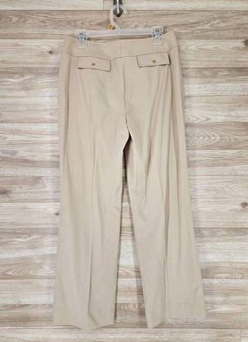 St. John  Sport Womens Size 8 Zipper Wide Leg Dress Pants Beige