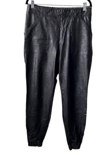 Spanx  Black Faux Leather Jogger Pants