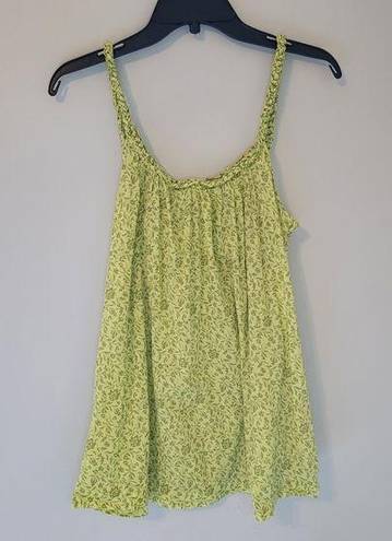 Gap  Braided Strap Green Floral Cotton Camisole Top