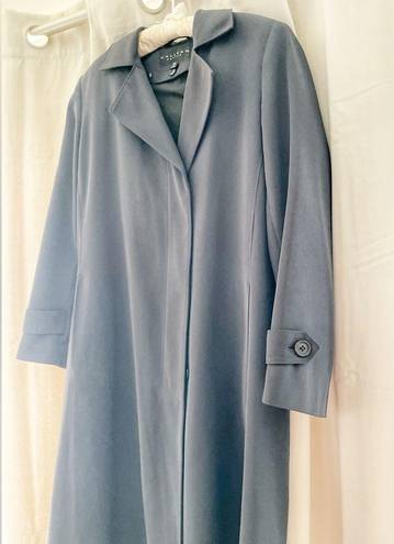 Gallery  Petite Charcoal Gray Black Long Trench Coat Size 6P