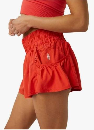 Free People Red Get Your Flirt On Shorts