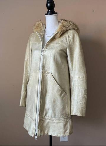 Marc Jacobs  | Gold Genuine Leather Fur Hood Coat Sz 2