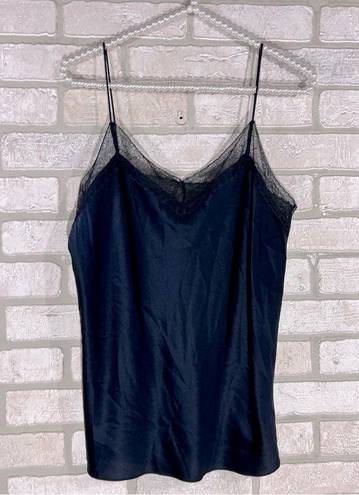 Vince  Lace Edge Silk Camisole in Navy Size M