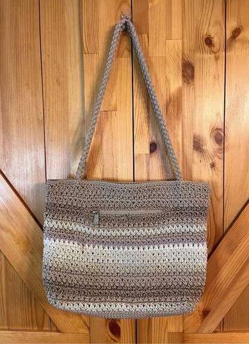 The Sak  Terra Stripe Riviera Crochet Tote Shoulder Bag (3424)