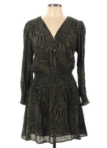 Rails  Zana Animal Print Smocked Long Sleeve Minidress Size Large New with Tags