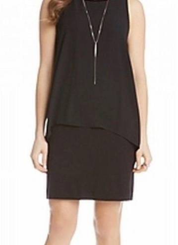 Karen Kane  black sheath dress w/overlay. NWOT