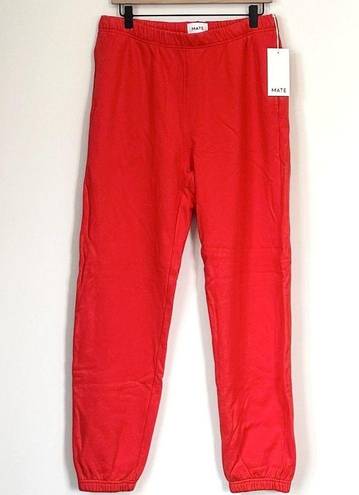 Mate the Label NWT  Organic Red Fleece Relaxed Pocket Sweatpants - L