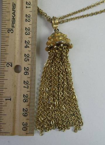 Monet  Chain Dangle Pendant Plus Size Friendly Gold Tone Necklace 23+" Box Clasp