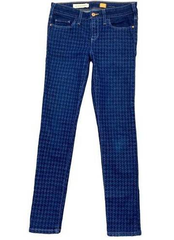 Pilcro  Anthropologie Jeans Women's 28" Blue Serif Skinny Houndstooth Stretch