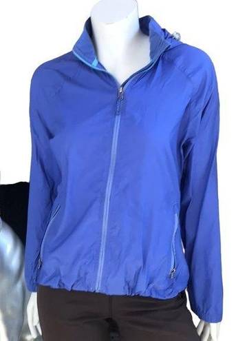 L.L.Bean  Blue Full Zip Windbreaker Nylon Hooded Jacket Women's Size Medium