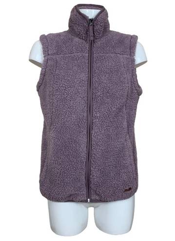 Free Country Purple Sherpa Zip Front Vest with Pockets Medium