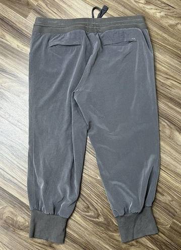 Elizabeth and James  Size 4 Pant Gray Cropped Jogger Satin Shiny Mid Rise Tapered