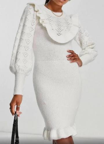 ASOS Mini White Sweater Dress