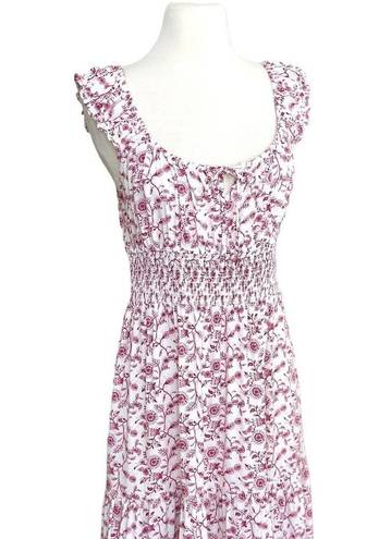 In Bloom  by Jonquil floral midi Nightgown nap dress cottage coquette pink medium