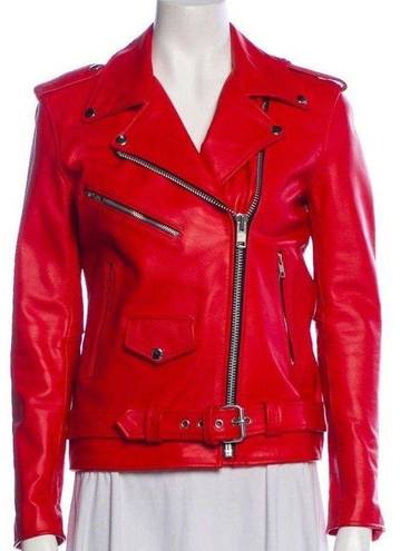 Understated Leather  x Revolve Red Easy Rider Leather Jacket