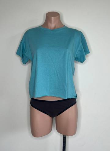 The Comfy  And Ready Crop Tee In Aqua Size Large 