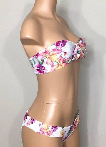 PilyQ New.  floral bikini set with reversible top. 2-way. NWOT