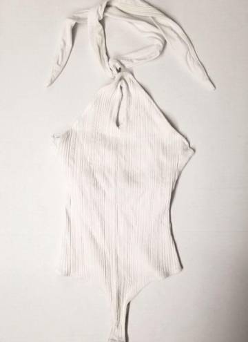 The Range  White Halter Top Bodysuit - Large