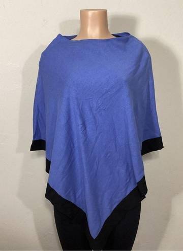 J.Jill New.  blue pancho with black border. One size. Retails $89